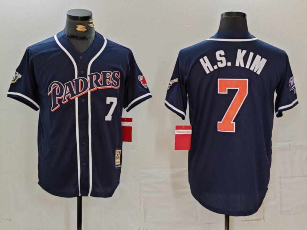 San Diego Padres Ha-Seong Kim Navy Throwback Jersey