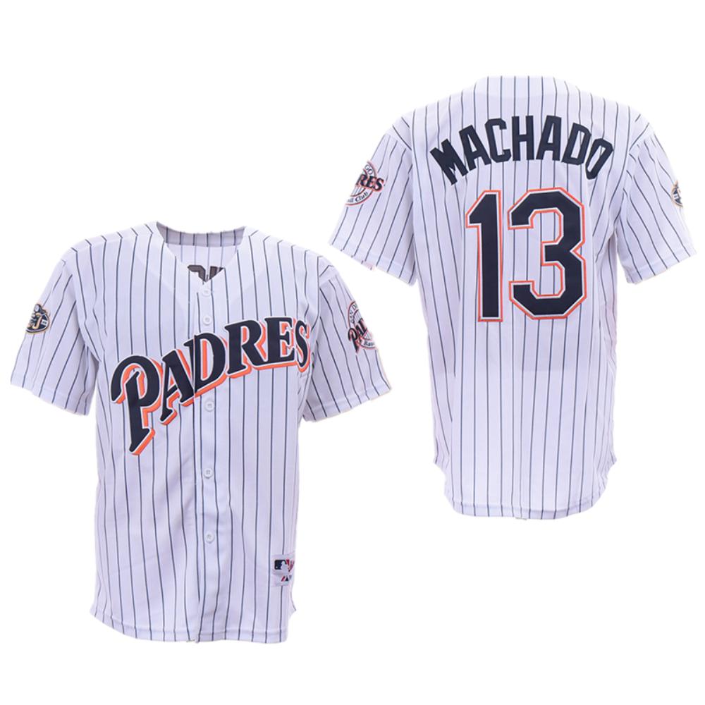 San Diego Padres Manny Machado White Throwback Jersey
