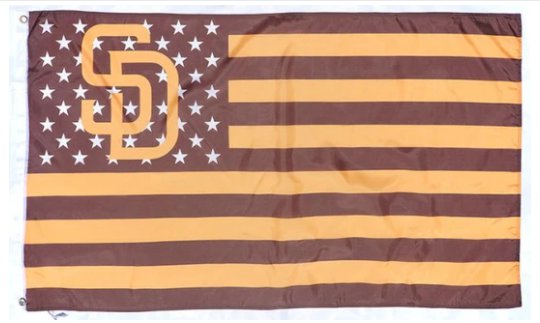 San Diego Padres Star and Stripes Grown Flag 3X5Ft Banner USA Polyester with Brass Grommets