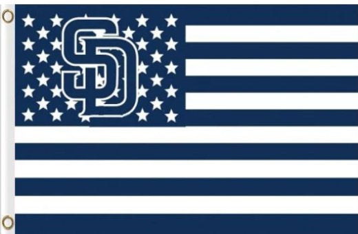 San Diego Padres USA Stars Flag 3X5Ft Banner USA Polyester with Brass Grommets