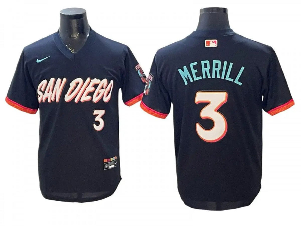 San Diego Padres #3 Jackson Merrill 2026 City Connect Limited Jersey - Obsidian