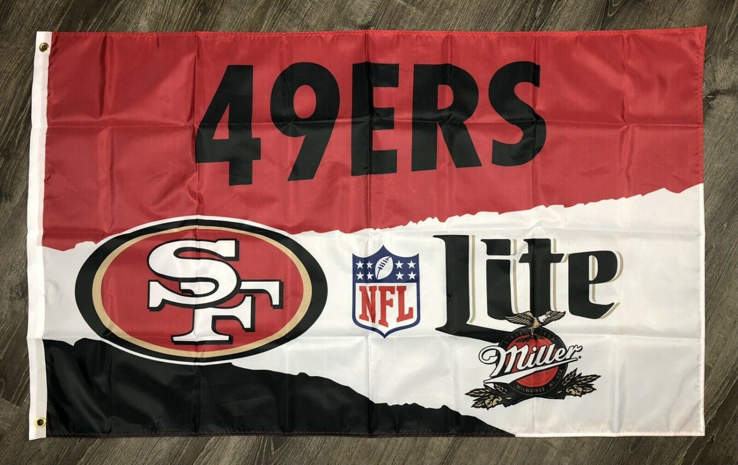 San Francisco 49ers Miller Lite Flag 3x5 ft Sports Banner Man-Cave Garage