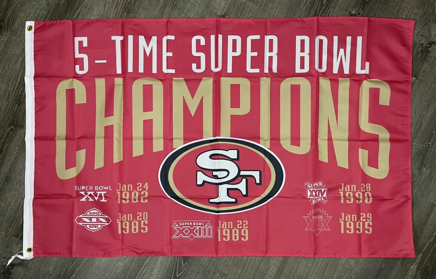 San Francisco 49ers Super Bowl Championship 3x5 Banner Man-Cave New