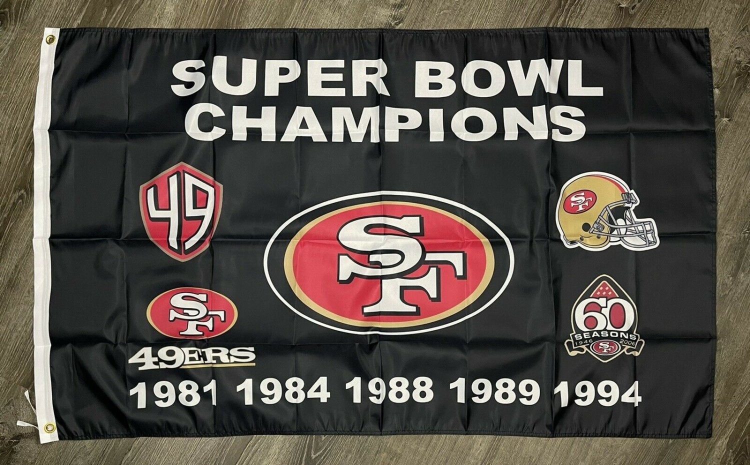 San Francisco 49ers Super Bowl Championship Flag 3x5  Banner Man-Cave New