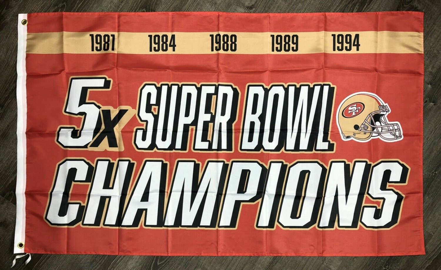 San Francisco 49ers Super Bowl Championship Flag 3x5 Banner Man-Cave New