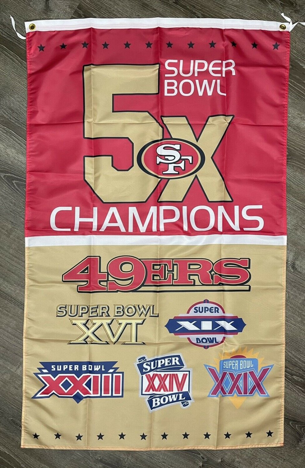 San Francisco 49ers Super Bowl Championship Flag 3x5 ft Banner Man-Cave New
