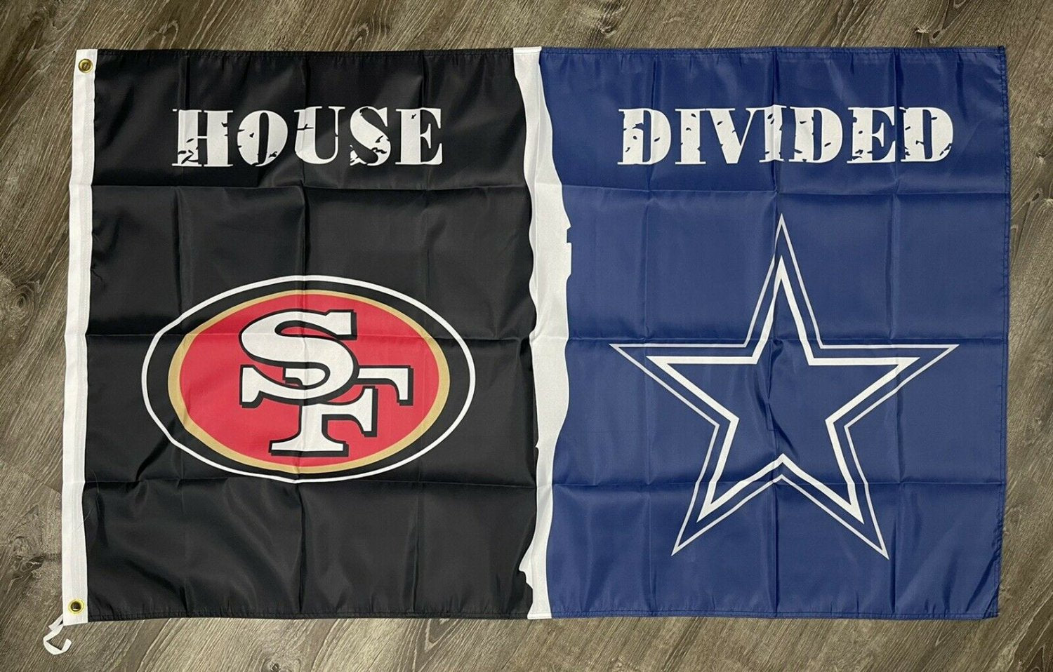 San Francisco 49ers vs Dallas Cowboys House Divided Flag 3x5 ft Sports Banner