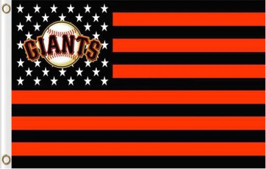 San Francisco Giants Black Logo US Flag 3X5Ft Banner USA Polyester with Brass Grommets
