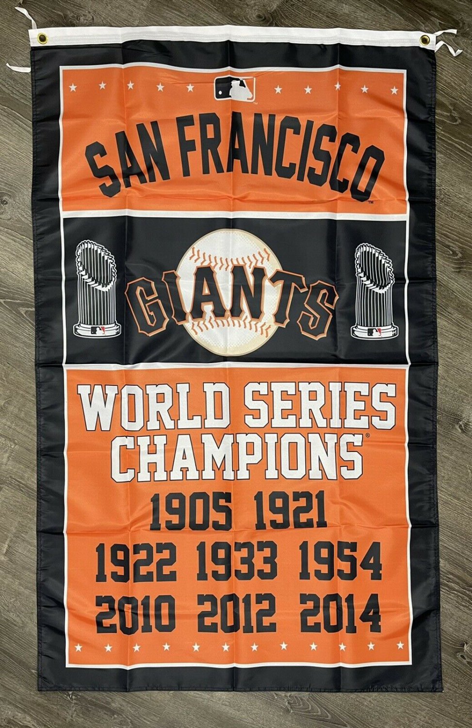 San Francisco Giants World Series Championship Flag 3x5 ft Banner Man-Cave Bar Vertical