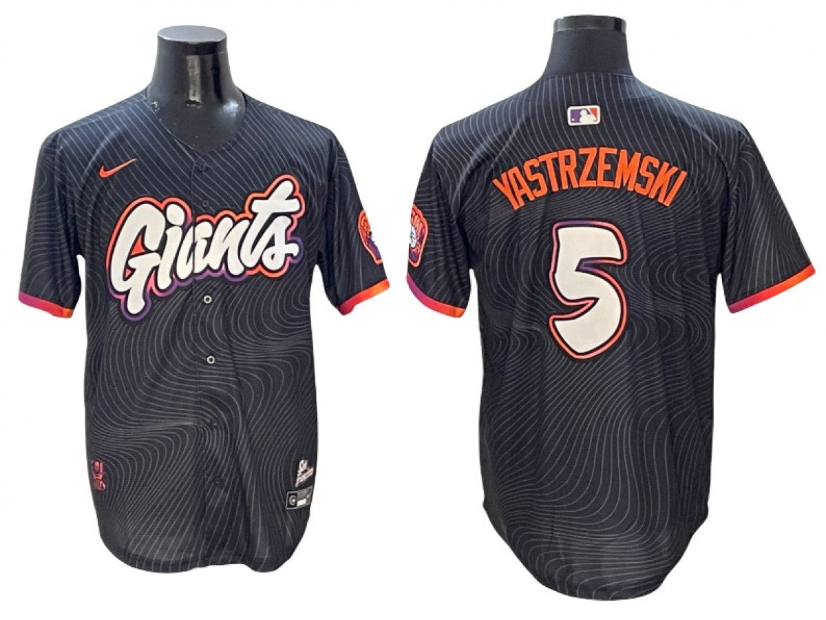 San Francisco Giants #5 Mike Yastrzemski Black 2025 City Connect Jersey