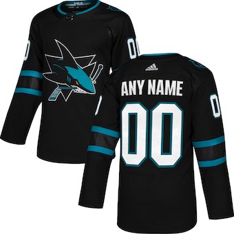 San Jose Sharks Black Alternate Custom Jersey
