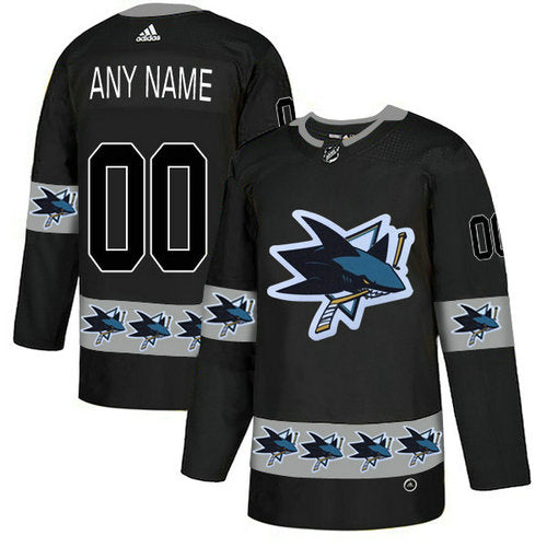 San Jose Sharks Custom Black Team Logos Fashion Jersey