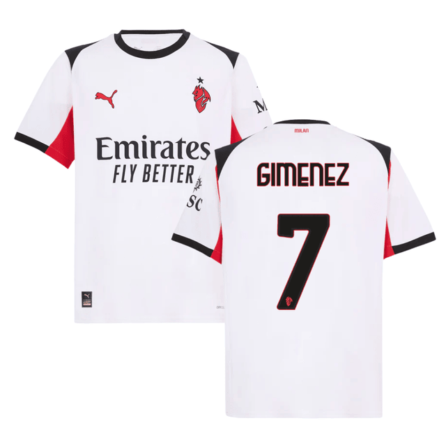 Santiago Gimenez 7 AC Milan 2025-26 Away Men Jersey – White