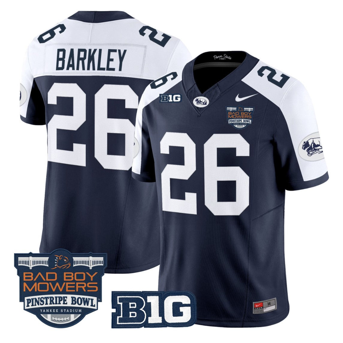 Saquon Barkley Jersey #26 Penn State Throwback Pinstripe Bowl Stitched