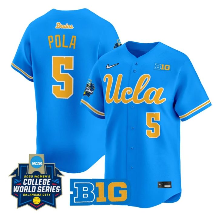 Savannah Pola Jersey #5 UCLA Bruins Softball 2025 World Series Stitched Blue