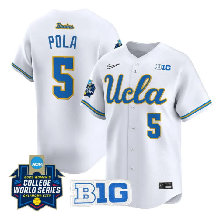 Savannah Pola Jersey #5 UCLA Bruins Softball 2025 World Series Stitched White