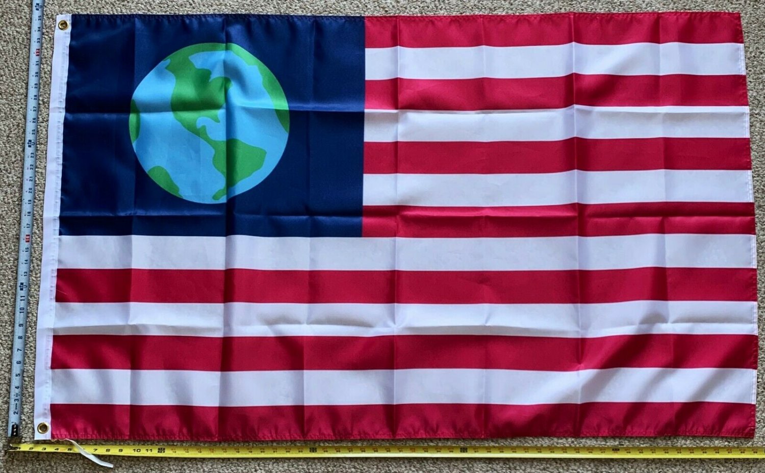 Save The Earth Flag Earth USA Flag Renewable Love Sign Poster 3x5'