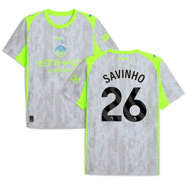 Sávinho 26 Manchester City 2025-26 Third Men Jersey – Gray