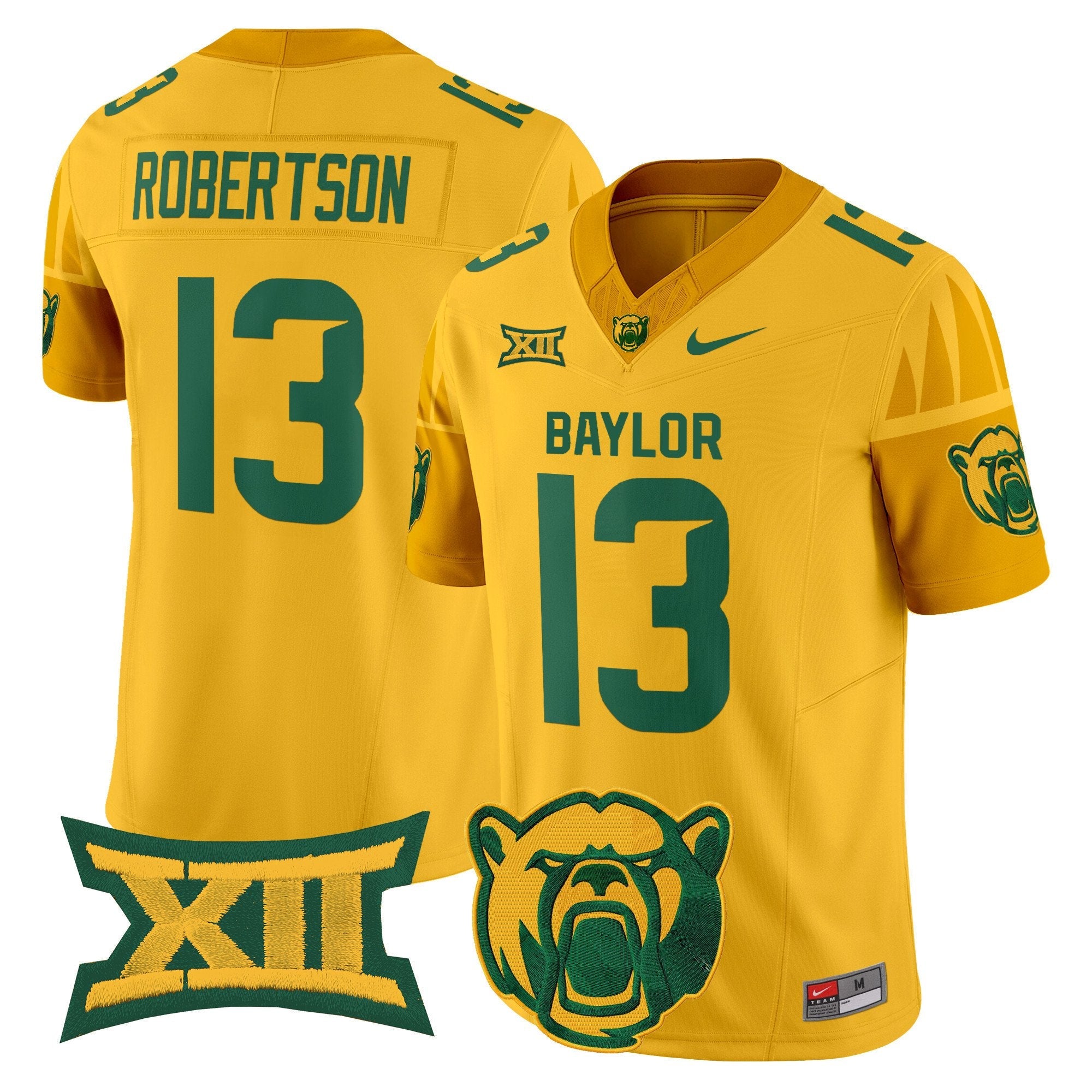 Sawyer Robertson Jersey #13 Baylor Bears 2025 V2 Vapor Stitched Gold