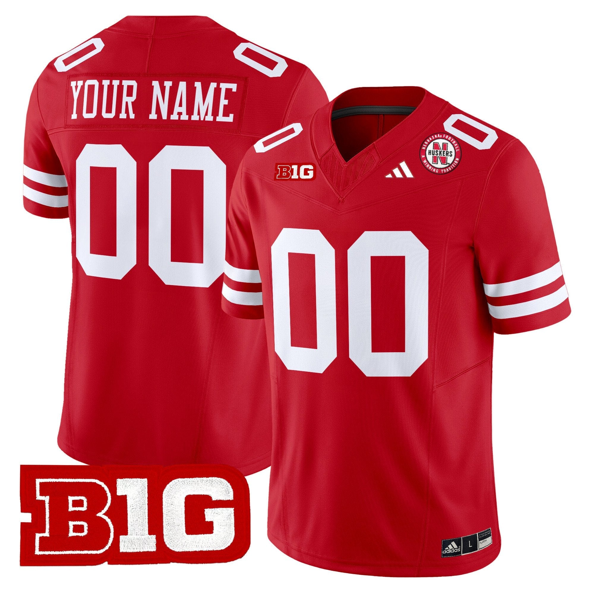 Custom Nebraska Cornhuskers Jersey Name, Number 2025 Stitched Scarlet