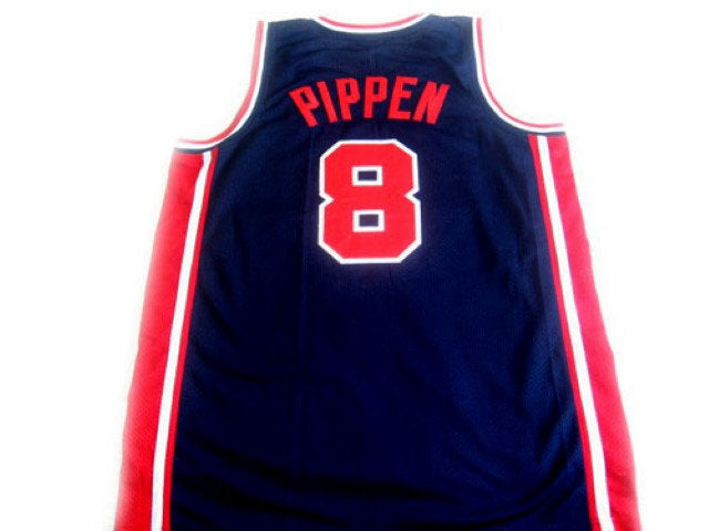 Scottie Pippen Jersey #8 Team USA Basketball Navy Blue