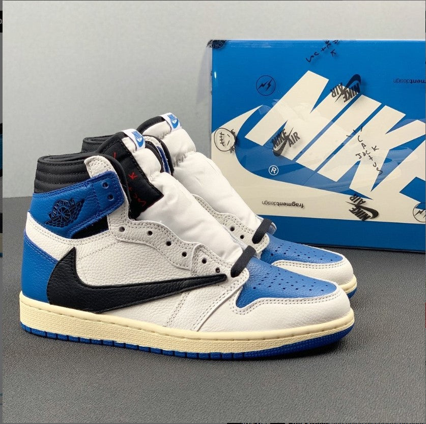 Travis Scott x Fragment x AJ 1 High “Military Blue” Shoes Sneakers