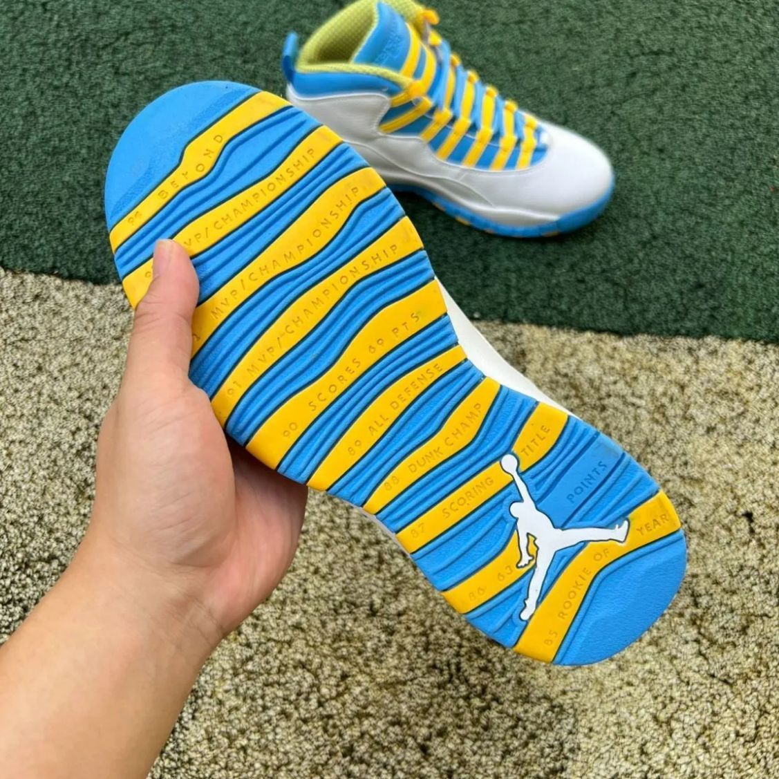 Air Jordan 10 Carolina Blue Yellow Shoes Sneakers