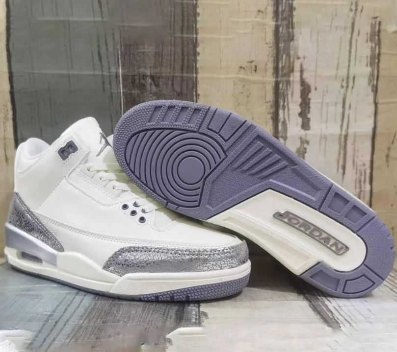 Air Jordan 3 SailMetallic Silver Shoes Sneakers