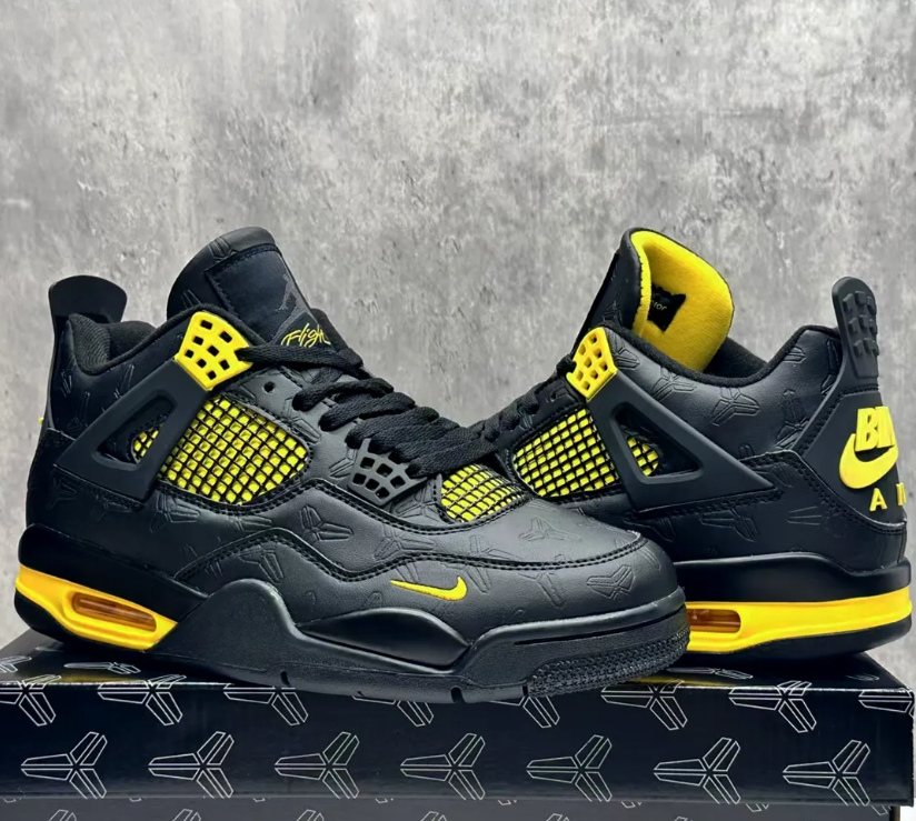 Nigel Sylvester x Kobe Bryant x Air Jordan 4 Thunder Shoes Sneakers