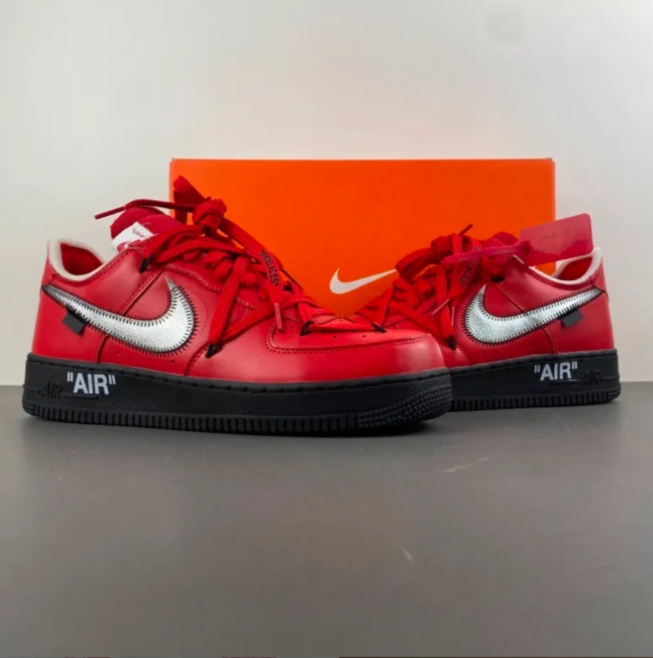 OW x Air Force 1 Low Crimson Sample Shoes Sneaker