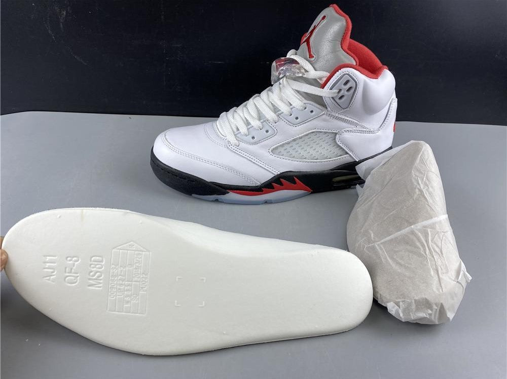 Air Jordan 5 Fire Red Silver Tongue (2020) Shoes Sneakers