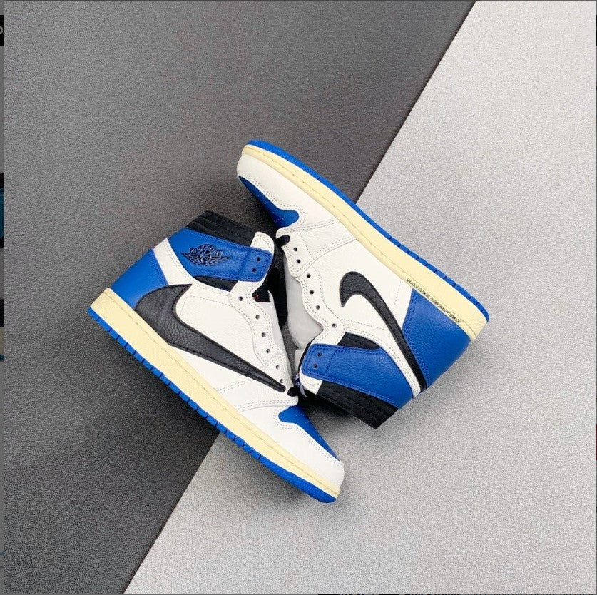 Travis Scott x Fragment x AJ 1 High “Military Blue” Shoes Sneakers