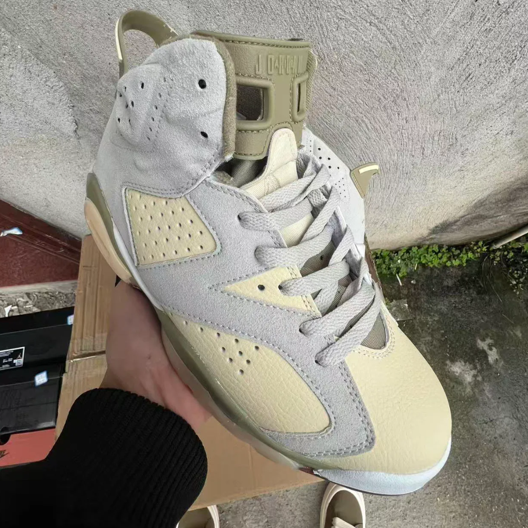 Air Jordan 6 Sail Neutral Olive Shoes Sneakers