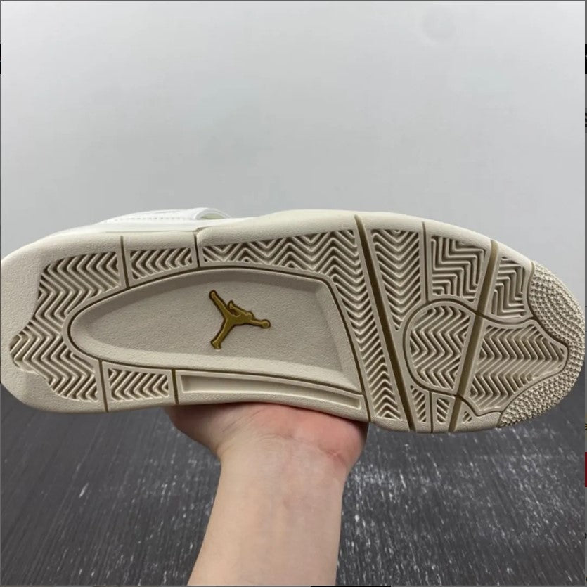 Air Jordan 4 Sail Metallic Gold Shoes Sneakers