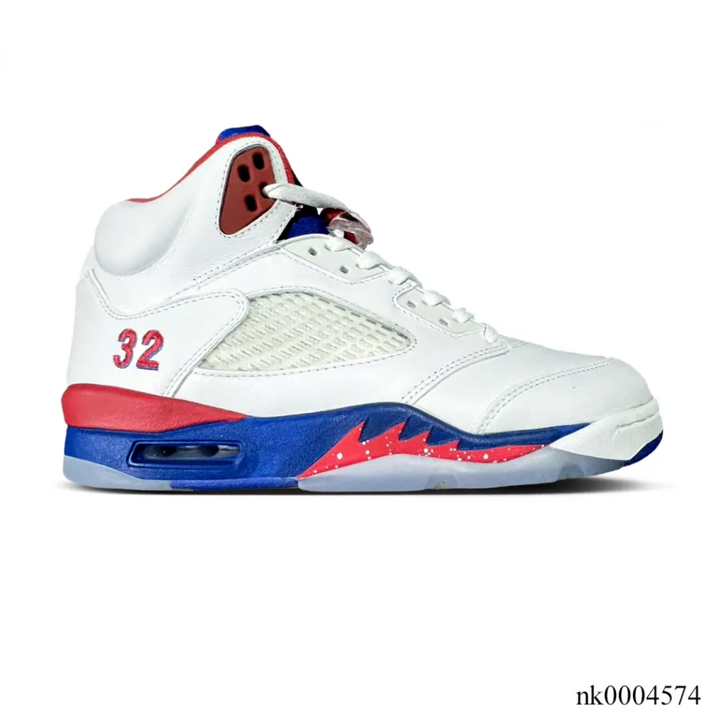 Air Jordan 5 White Blue Red Shoes Sneaker