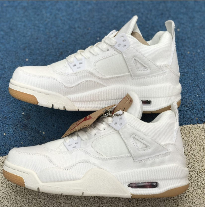 Air Jordan 4 Retro Levi’s White (Levi’s Tag) Shoes Sneakers