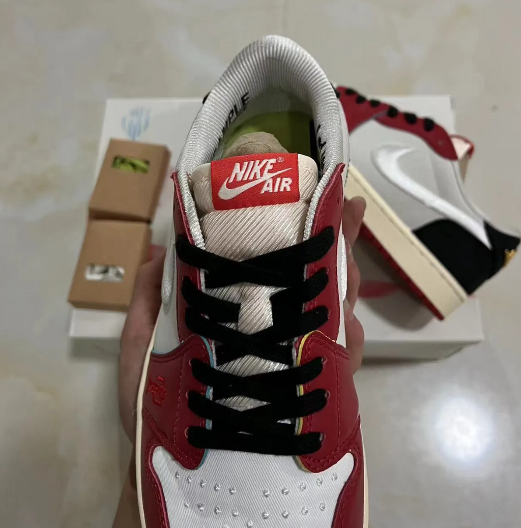 Trophy Room x Air Jordan 1 Low OG (White Swoosh) Shoes Sneakers