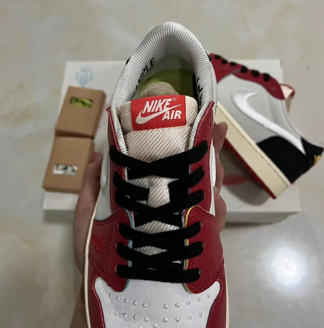 Trophy Room x Air Jordan 1 Low OG (White Swoosh) Shoes Sneakers
