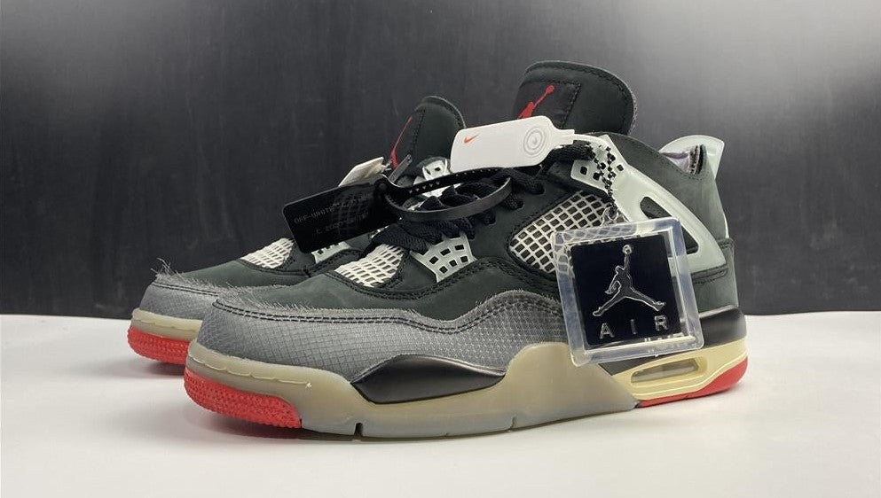 OFF-WHITE  x Air Jordan 4 Bred Shoes Sneakers