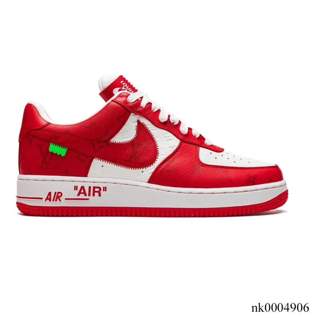 LV x Air Force 1 Virgil Abloh White Red Shoes Sneakers