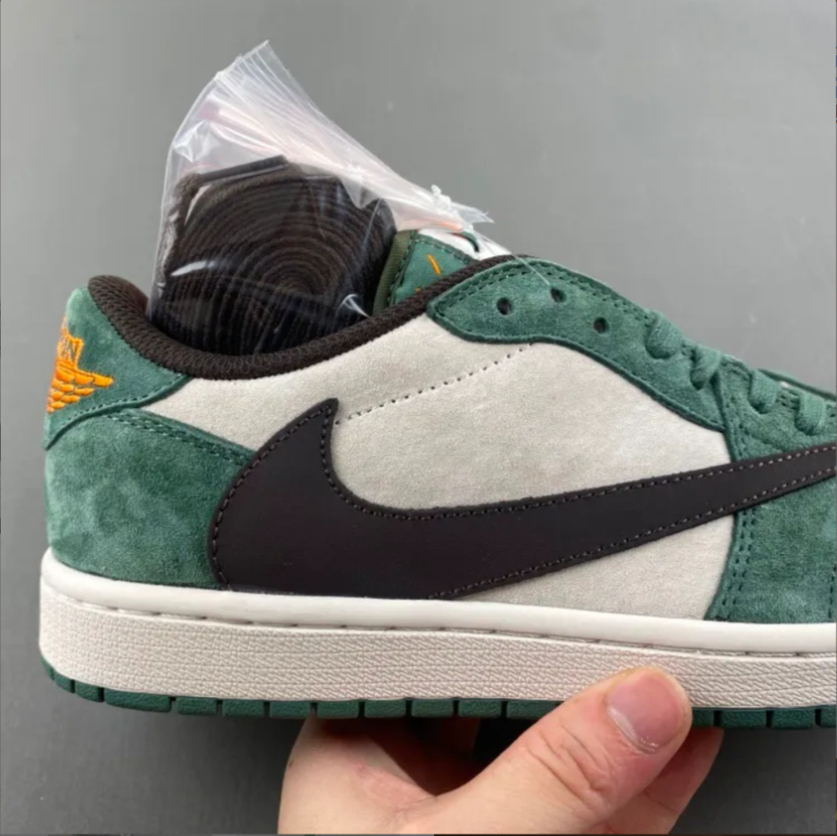 Travis Scott x Air Jordan 1 Low OG SP Green Velvet Shoes Sneakers
