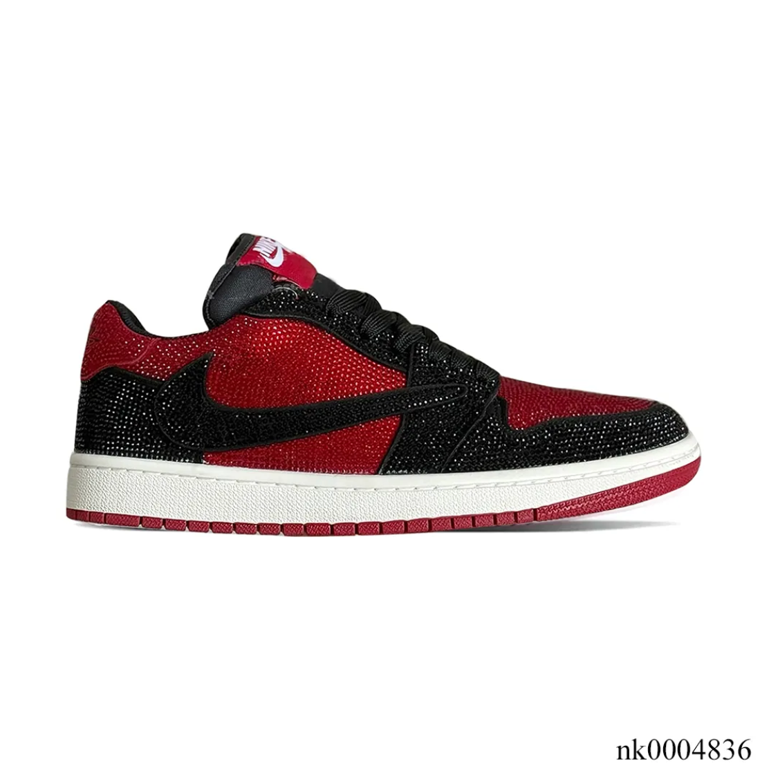 Air Jordan 1 Low Bred Crystal Sneakers