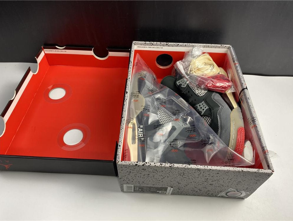 OFF-WHITE  x Air Jordan 4 Bred Shoes Sneakers