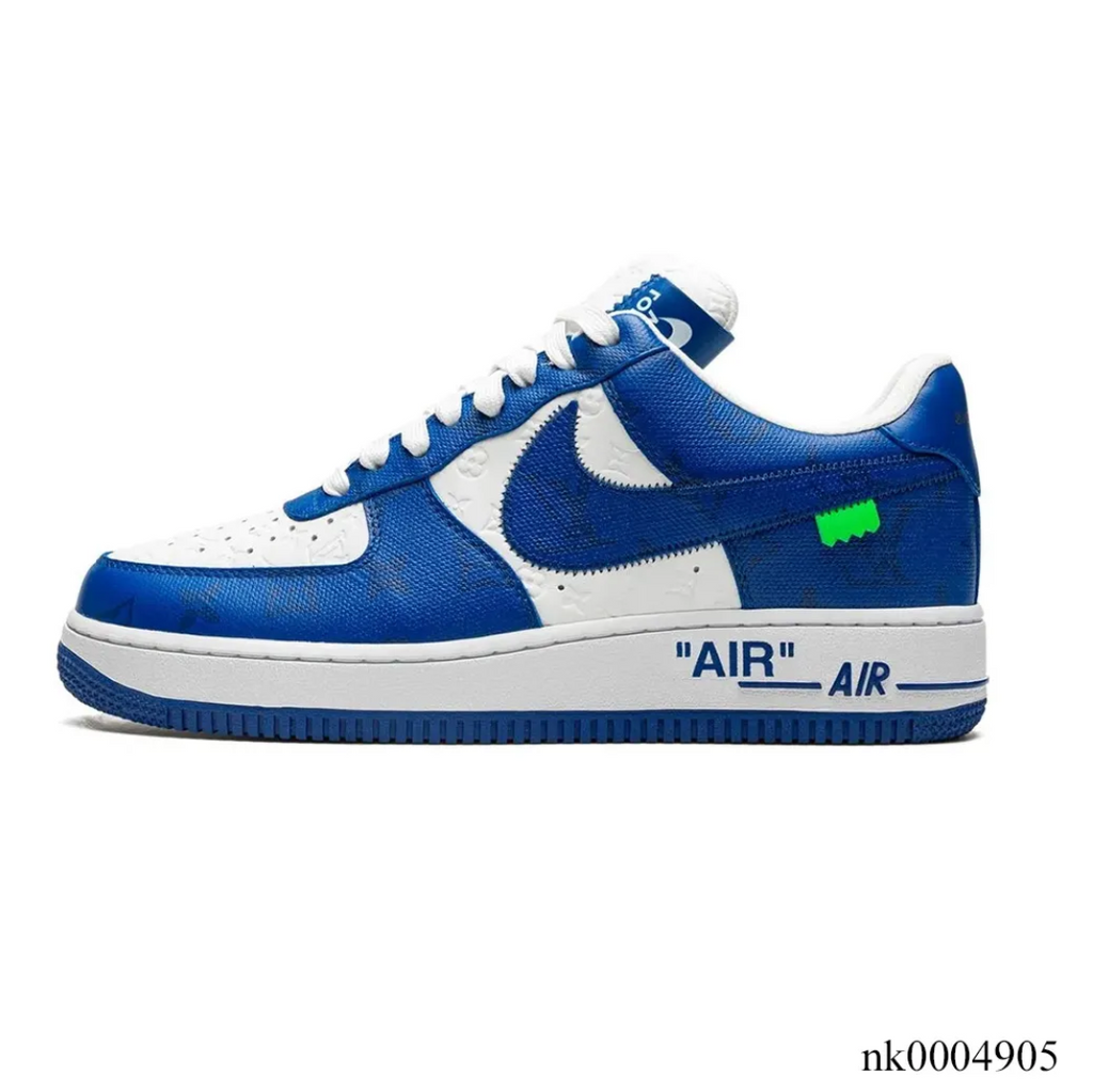 LV x Air Force 1 Virgil Abloh White Blue Shoes Sneakers