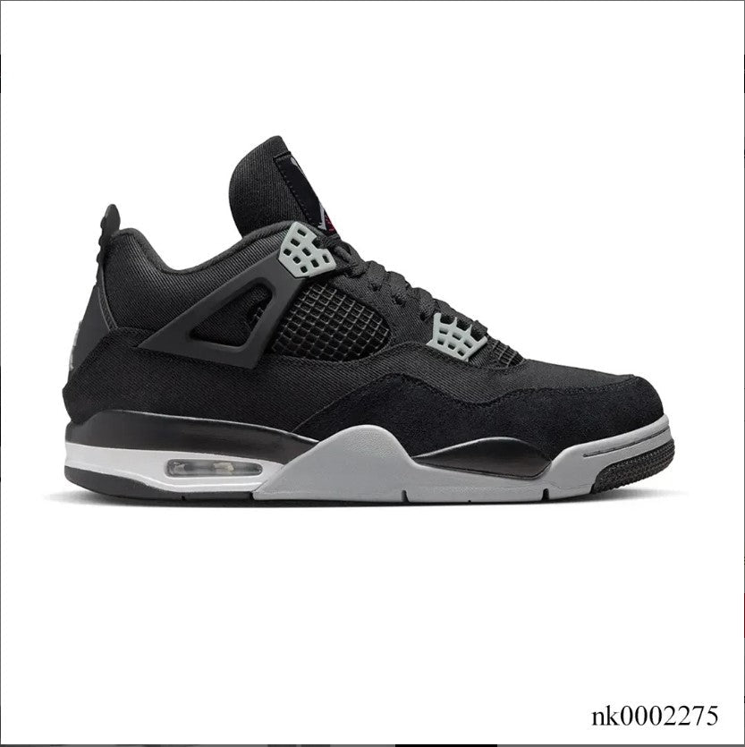 Air Jordan 4 Retro Black Canvas Shoes Sneakers