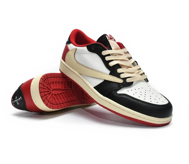 Travis Scott x AJ 1 Low Red Black Custom Shoes Sneakers