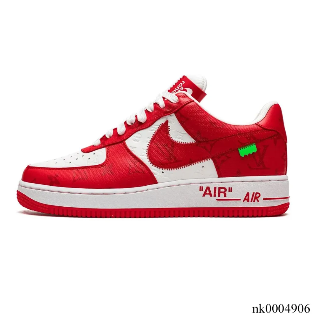 LV x Air Force 1 Virgil Abloh White Red Shoes Sneakers