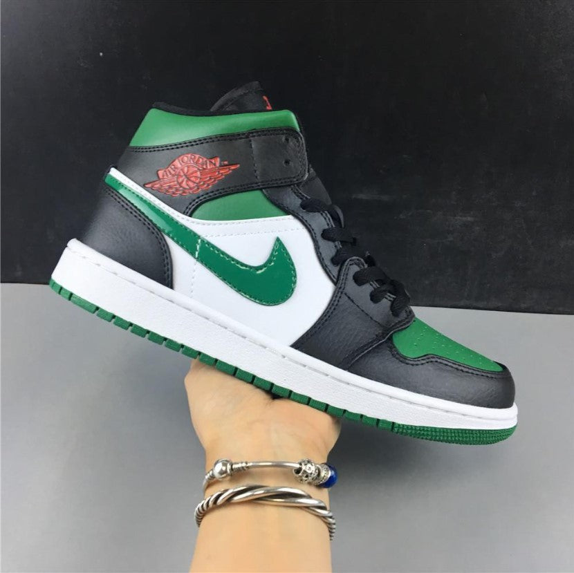 Air Jordan 1 Mid Green Toe Shoes Sneakers