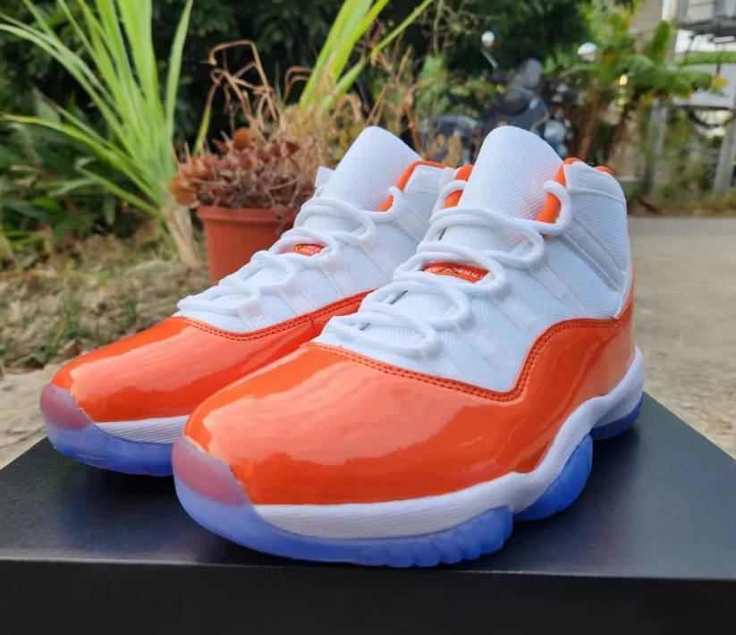 Air Jordan 11 White Orange Shoes Sneakers