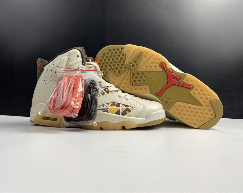 Air Jordan 6 Retro Quai54 Sail Brown (2020) Shoes Sneakers